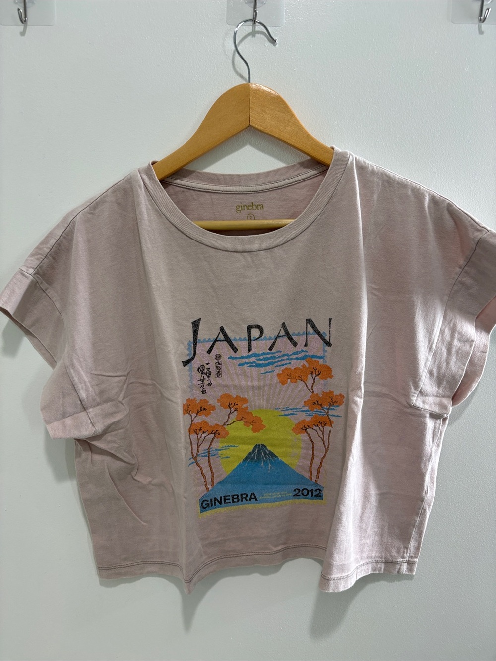 Ginebra- Japan Graphic Crop Tee in Light Mauve